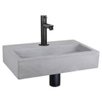 DIFFERNZ FLAT FONTEINSET BETON LICHTGRIJS KRAAN RECHT MAT ZWART 38X24X8CM - Tuincentrum Lopik
