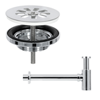 Helios Fonteinset - Keramiek Wit - Kraan Recht Chroom - Kraan Links - 37.5 X 18.5 X 9.5 Cm