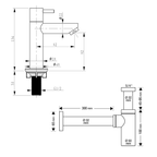 DIFFERNZ FLAT FONTEINSET KERAMIEK KRAAN RECHT MAT CHROOM 38X24X7CM - Tuincentrum Lopik