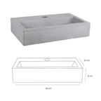 DIFFERNZ FLAT FONTEINSET BETON LICHTGRIJS KRAAN RECHT MAT ZWART 38X24X8CM - Tuincentrum Lopik