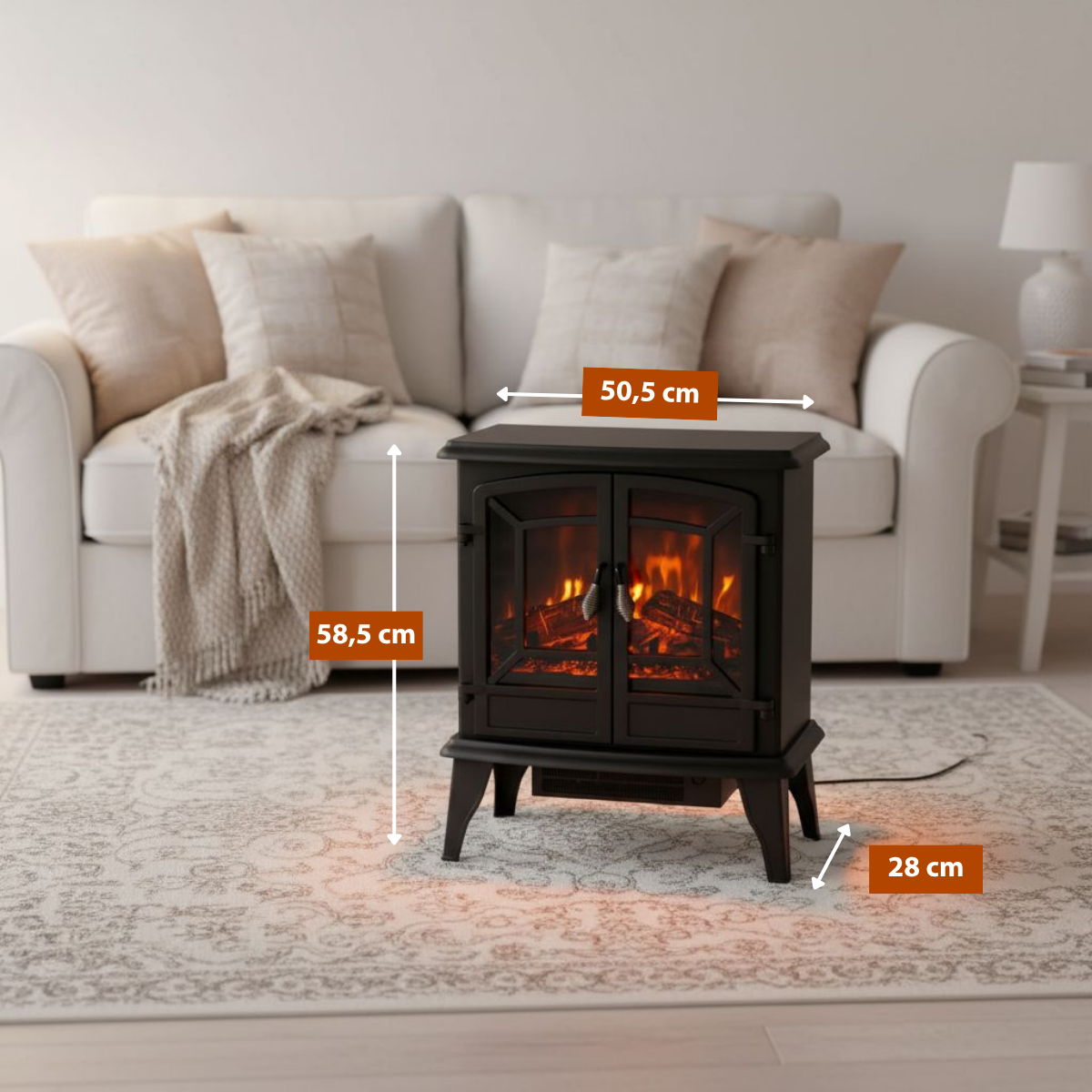 CLASSIC FIRE SFEERHAARD NARVIK LED 1800W MET VERWARMING EN VLAMEFFECT - Tuincentrum Lopik