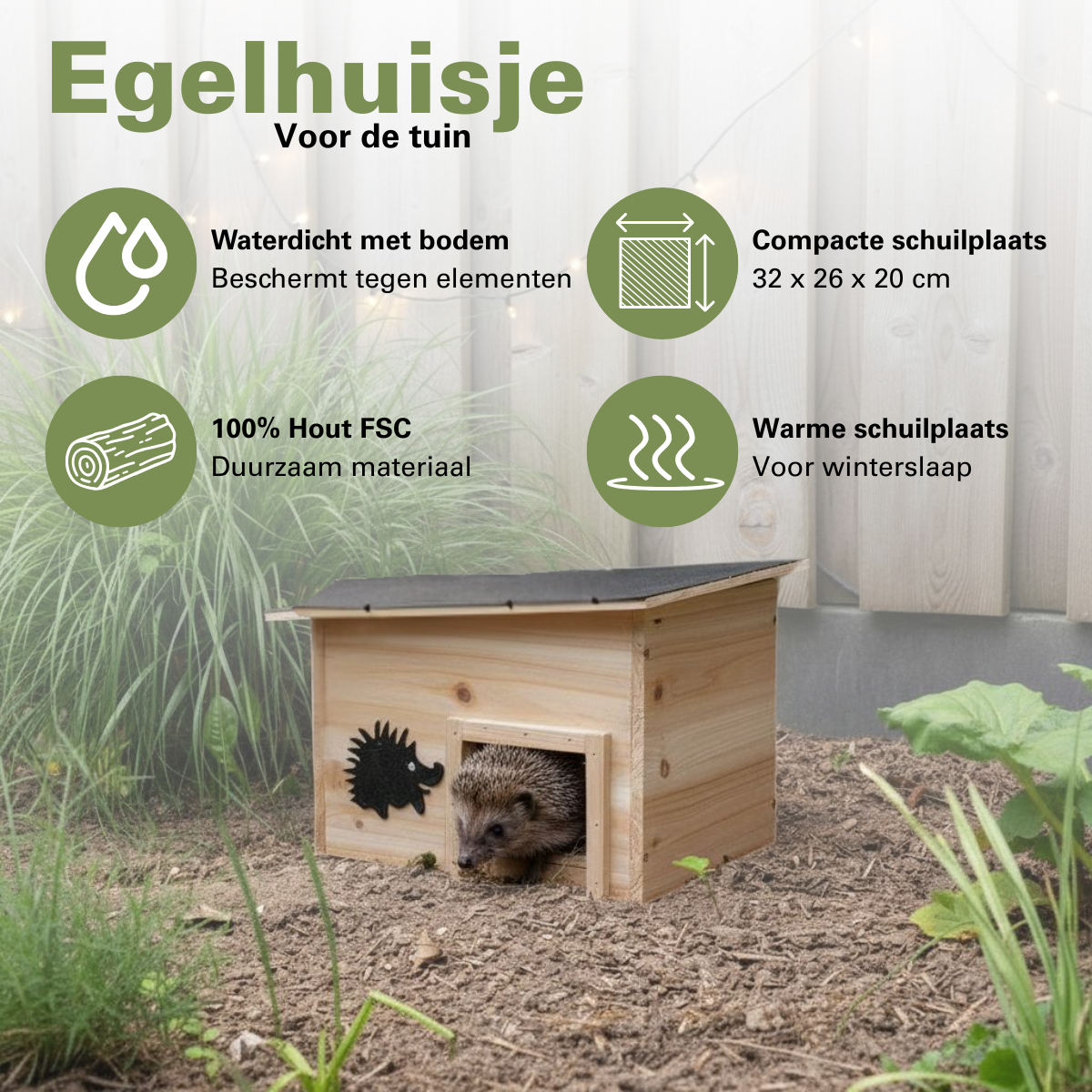 LIFETIME GARDEN EGELHUISJE FSC HOUT - Tuincentrum Lopik