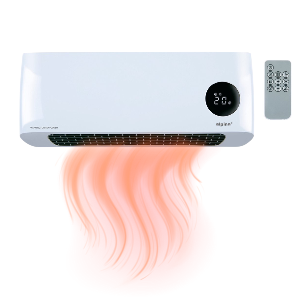 ALPINA PTC WANDKACHEL 1000-2000W MET AFSTANDSBEDIENING - Tuincentrum Lopik