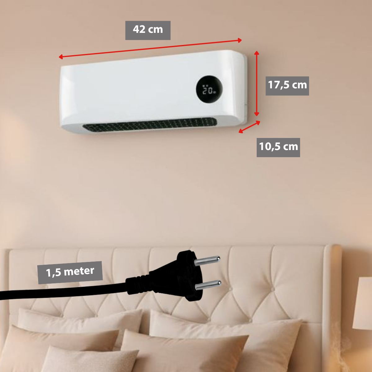 ALPINA PTC WANDKACHEL 1000-2000W MET AFSTANDSBEDIENING - Tuincentrum Lopik
