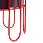 MICA DECORATIONS DIONE BLOEMPOT OP STANDAARD DONKERROOD IJZER SET VAN 2 - Tuincentrum Lopik