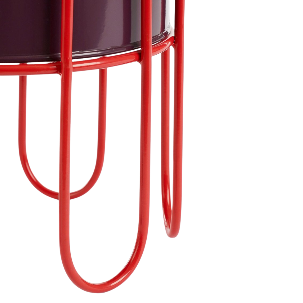 MICA DECORATIONS DIONE BLOEMPOT OP STANDAARD DONKERROOD IJZER SET VAN 2 - Tuincentrum Lopik