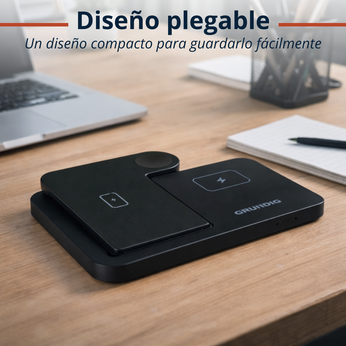 GRUNDIG 3-IN-1 DRAADLOOS OPLAADSTATION QI - SMARTPHONE/SMARTWATCH/OORTJES - Tuincentrum Lopik