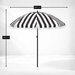 Parasol Osborn Zwart - H238 X Ø220 Cm