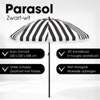 Parasol Osborn Zwart - H238 X Ø220 Cm