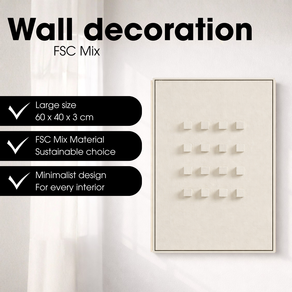 Wanddecoratie Off White Fsc Mix