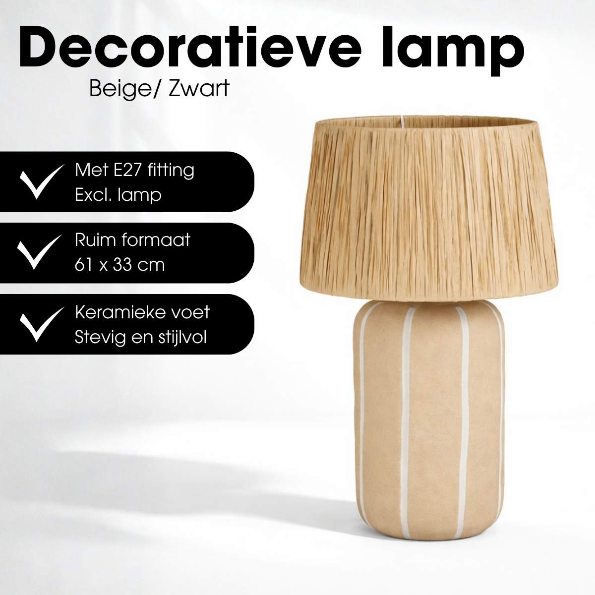 Denton Tafellamp Beige
