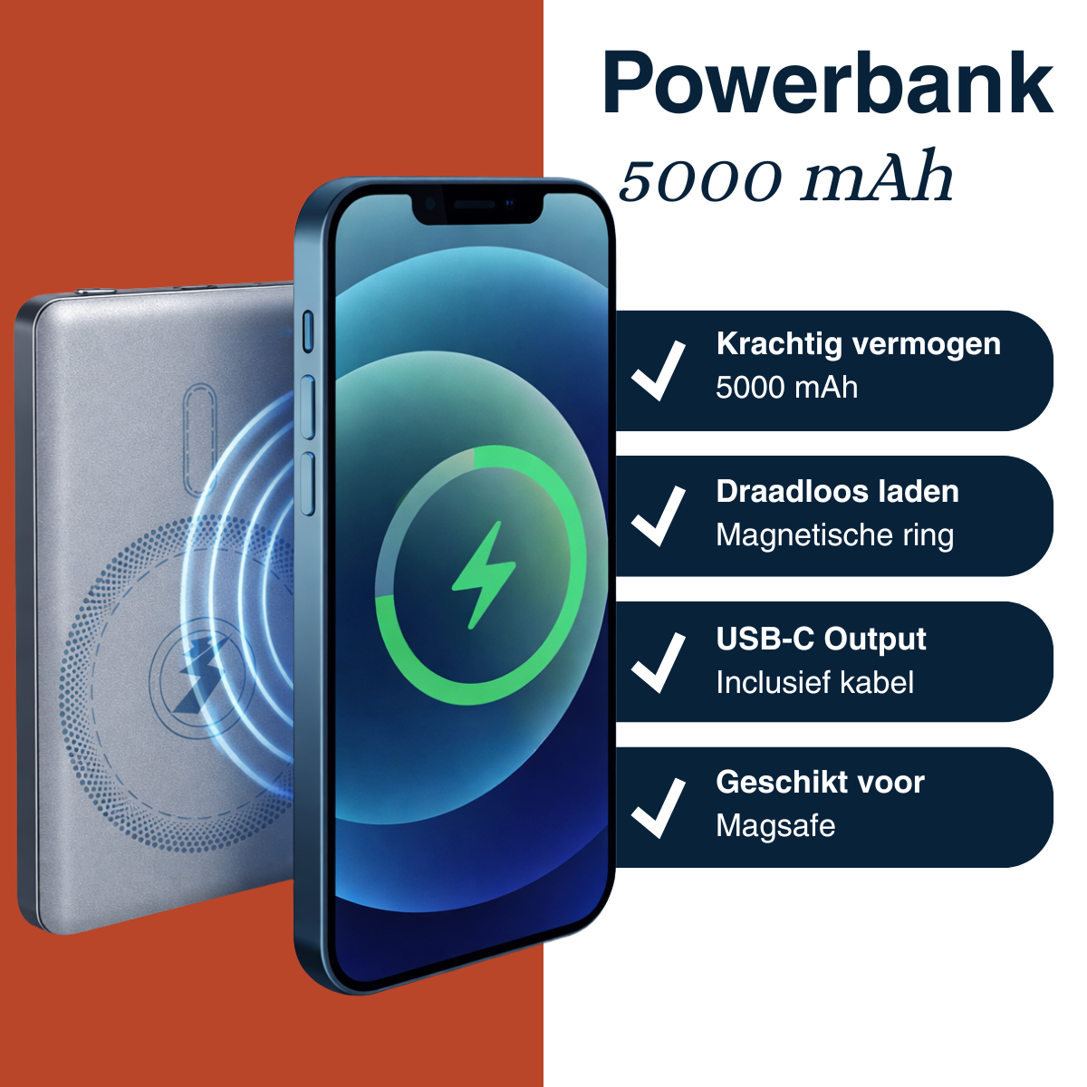 Powerbank Ultra-Thin Wireless 5000Mah