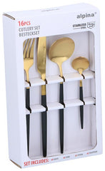 Cutlery Set 16Pc Gold/Black