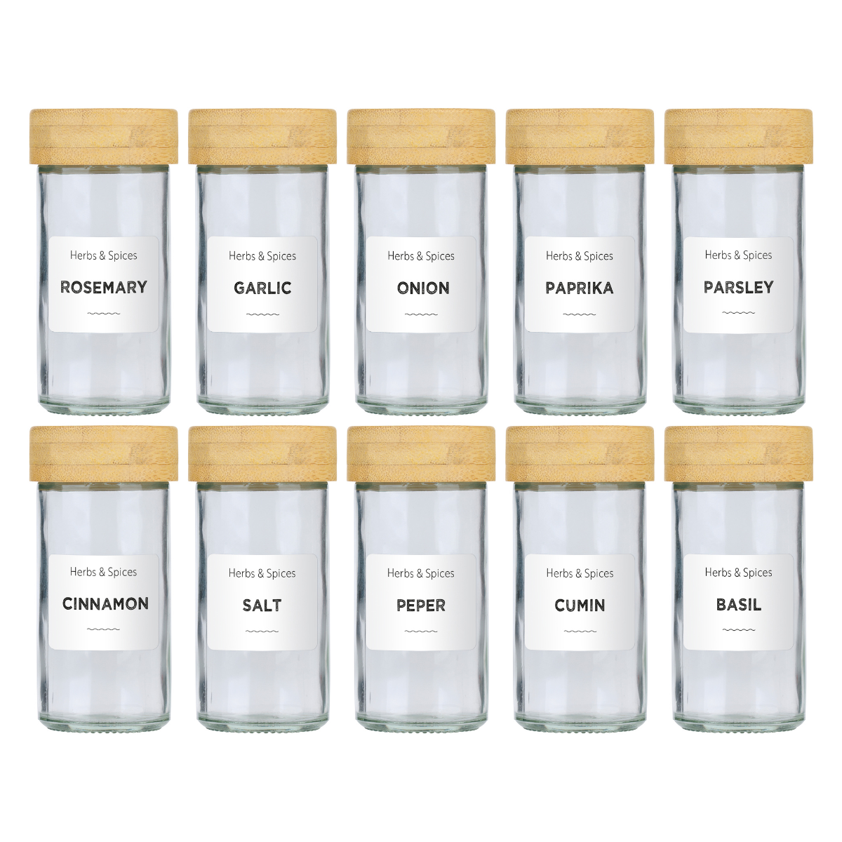 Spice Jar With Bamboo Lid 12Pc