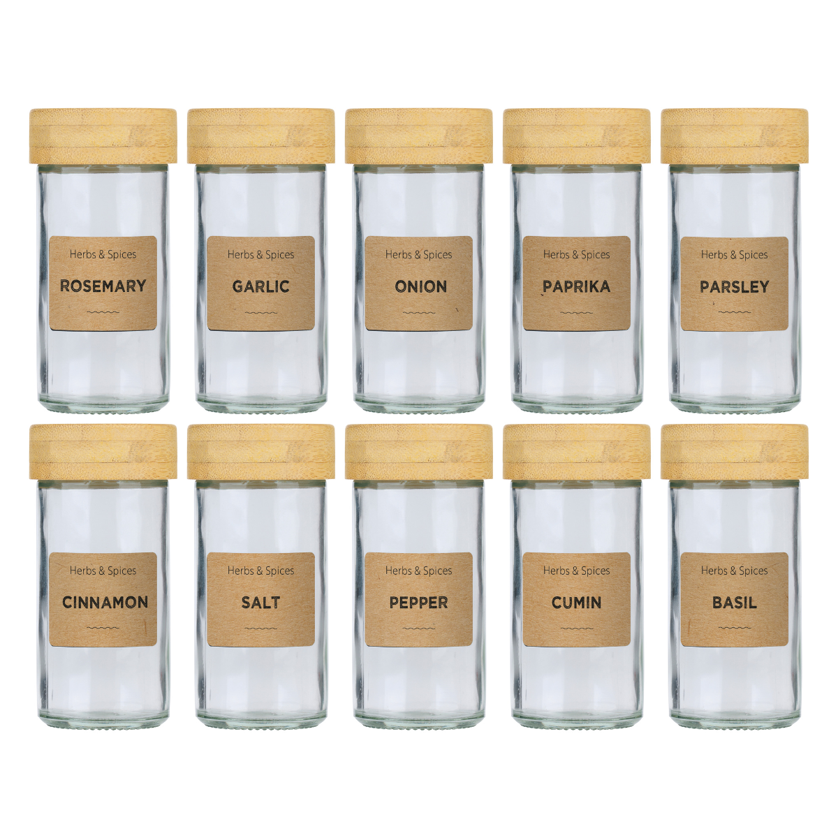 Spice Jar With Bamboo Lid 12Pc