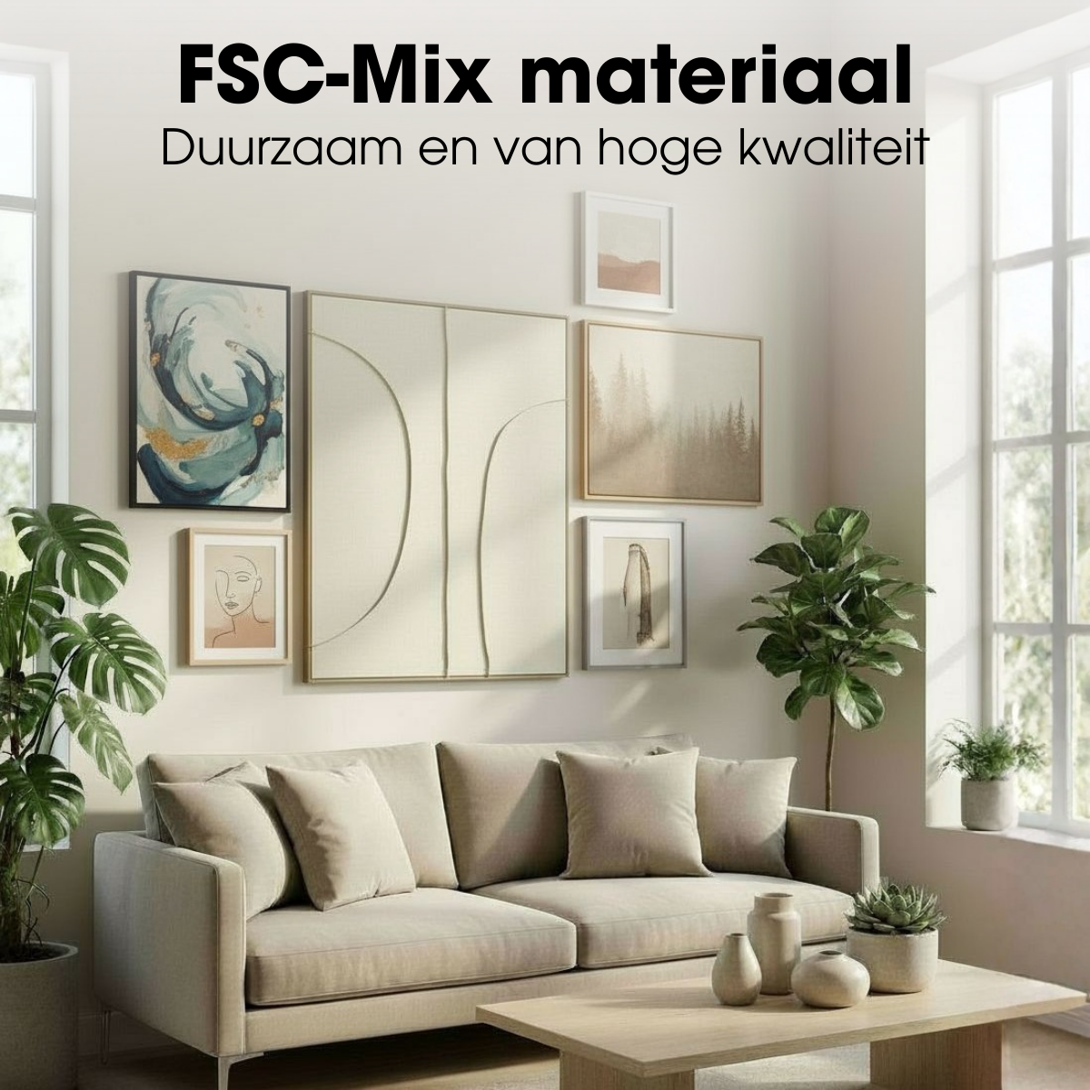 Wanddecoratie Beige Fsc 100%
