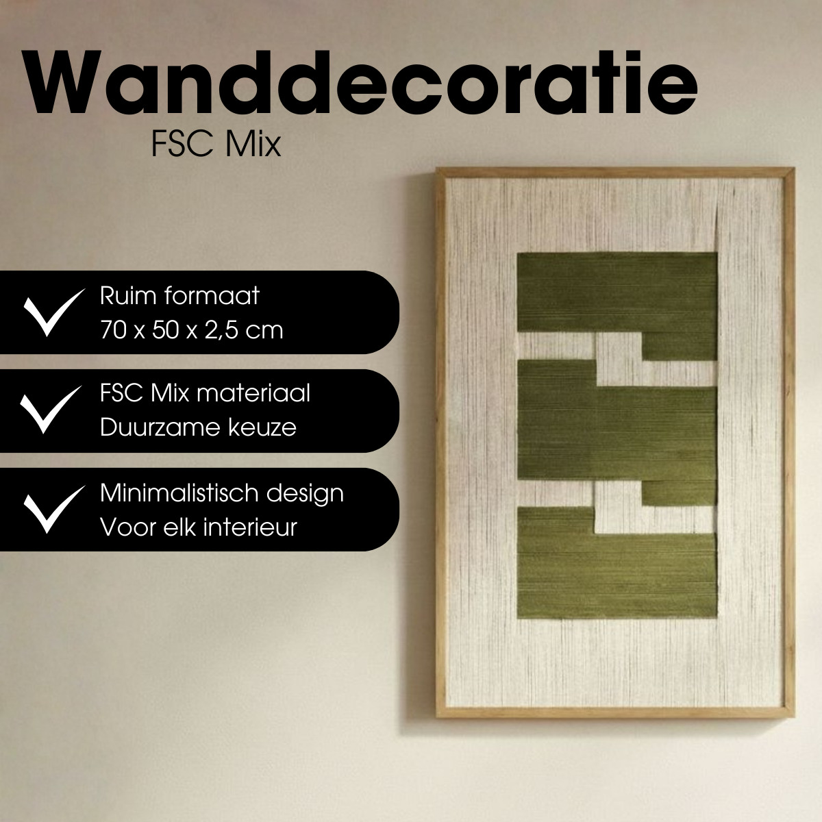 Wanddecoratie Groen Fsc 100%