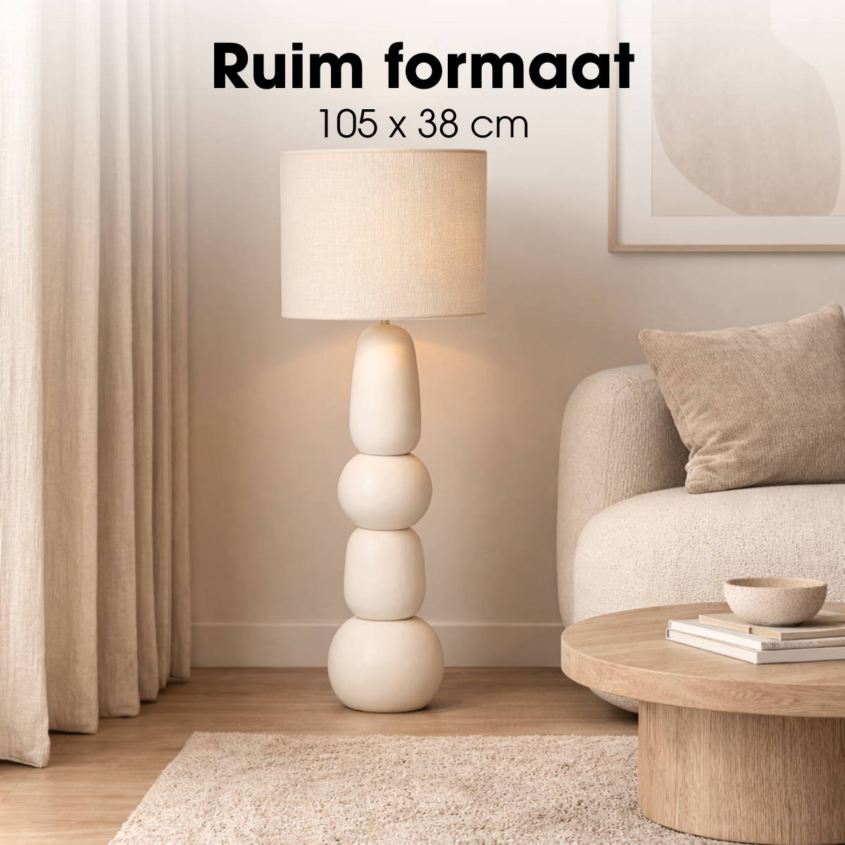 Menko Staande Lamp Crème