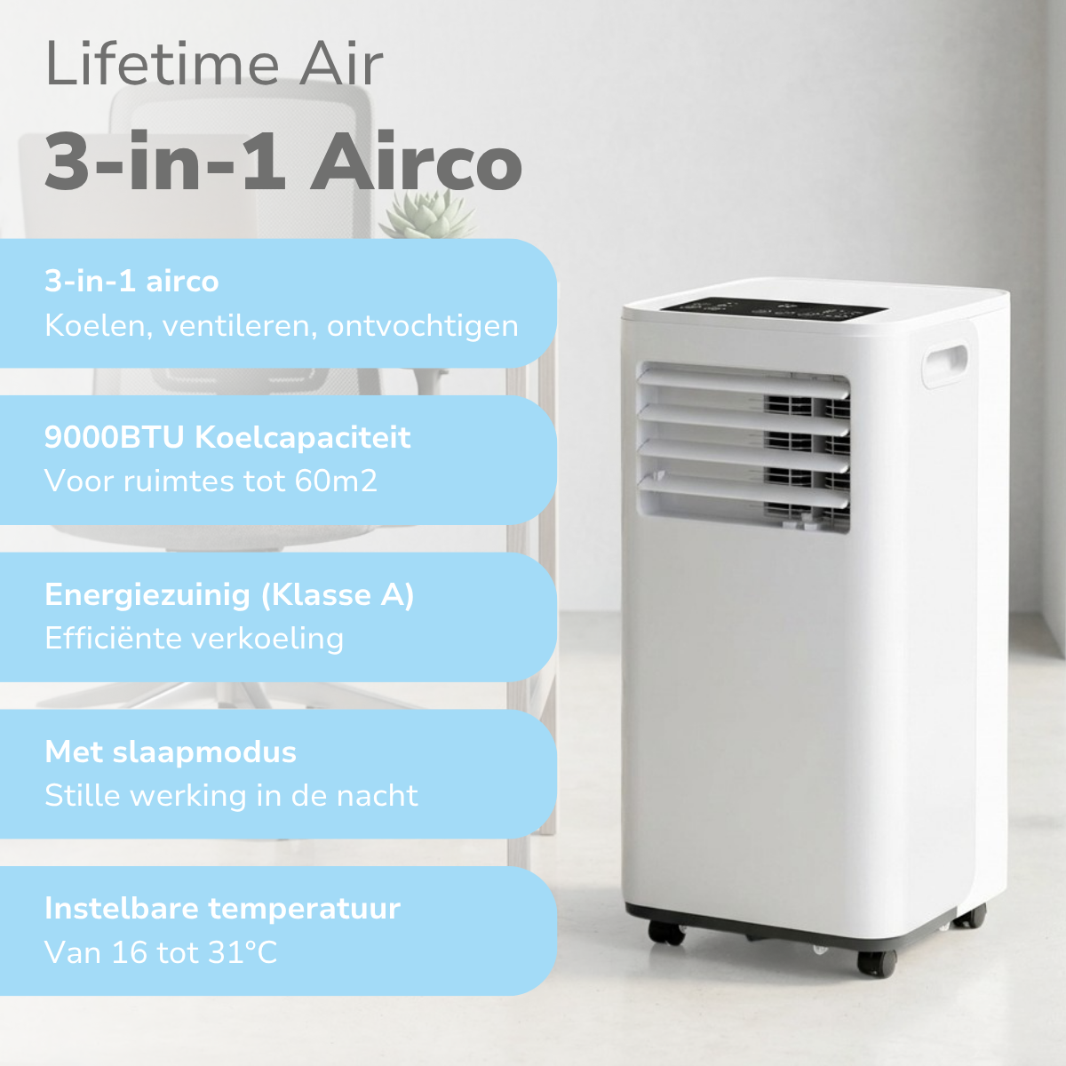 Airco 9000Btu 1010W 220-240V
