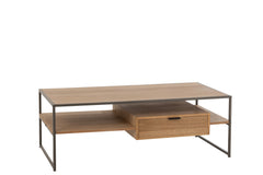 J-LINE TV-MEUBEL 1 LADE HOUT/METAAL NATUREL - Tuincentrum Lopik