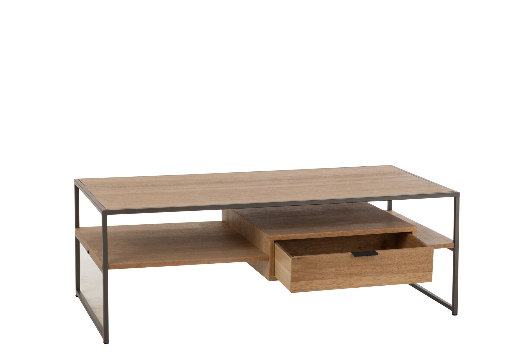 J-LINE TV-MEUBEL 1 LADE HOUT/METAAL NATUREL - Tuincentrum Lopik