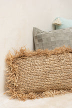 Kussen Rechthoek Raffia Natuurlijk - Tuincentrum Lopik