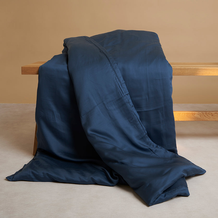 Coco & Cici - Tencel Sateen Dekbedovertrek 100 x 135 cm - 1 Persoons Beddengoed - Kinderbeddengoed - Lyocell - Hypoallergeen & Extra Zacht - Blauw - Tuincentrum Lopik