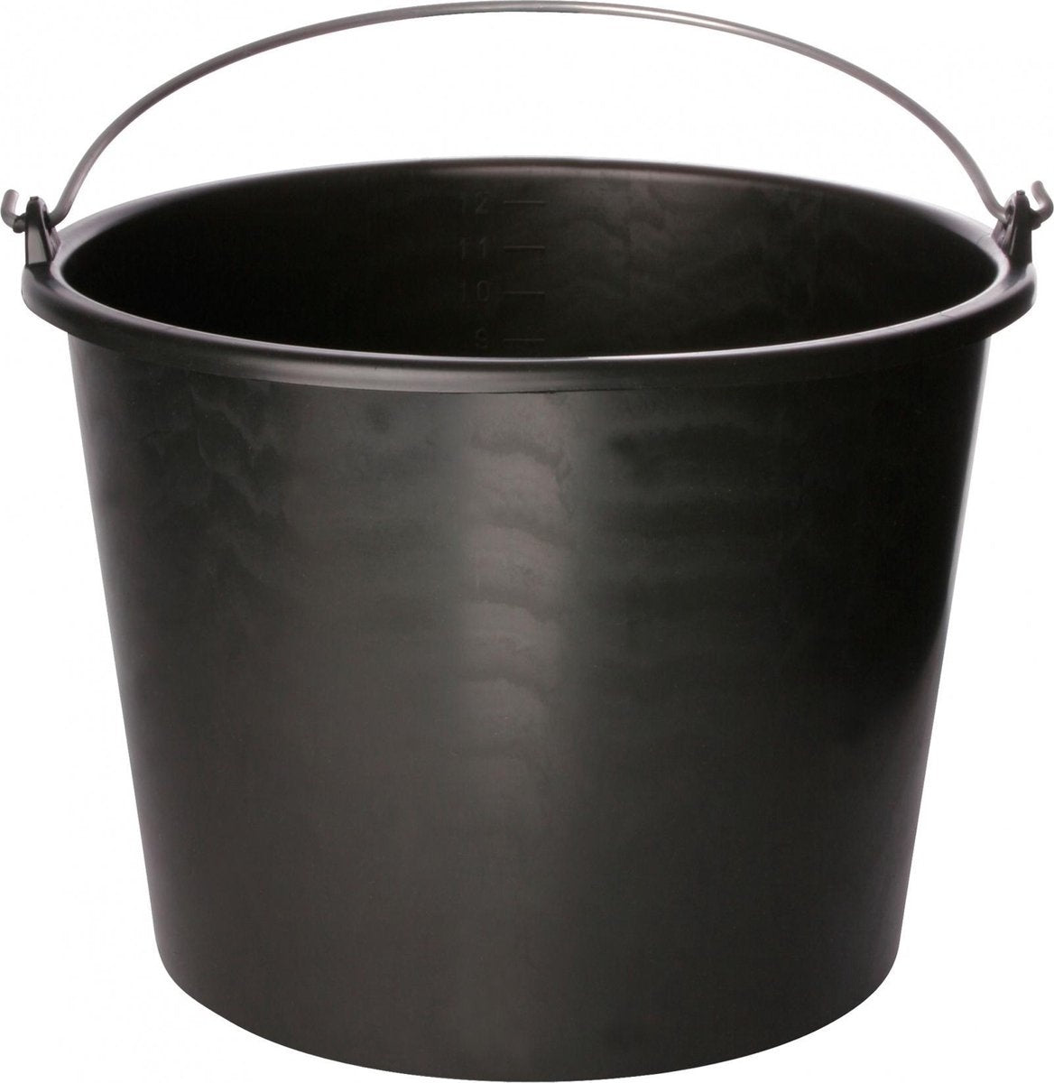 KUNSTSTOF BOUWEMMER 12 LITER ZWART