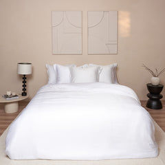 COCO & CICI TENCEL SATEEN DEKBEDOVERTREK WIT + 2 KUSSENSLOPEN 60 X 70 CM