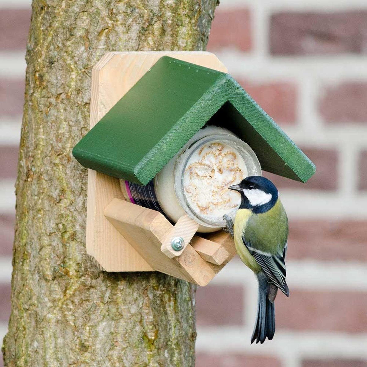  Vogelpothouder Hout - Voersilo