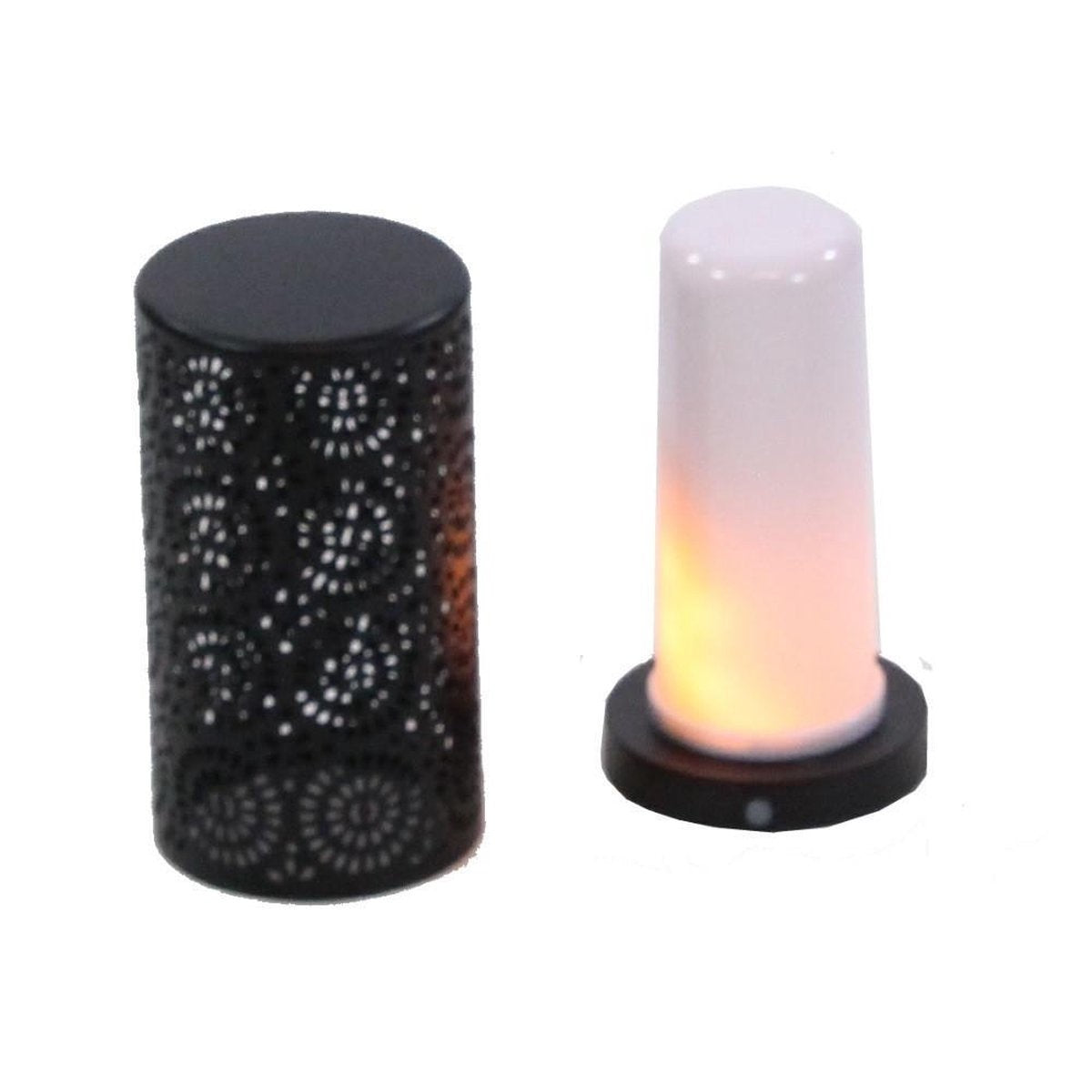 Tafellamp met vuureffect - zeer sfeervol ! - Ø7x13cm - oplaadbaar met USB kabel 