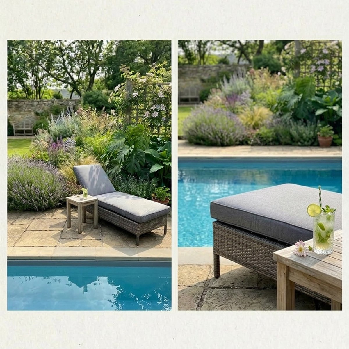 PACO FLAMENCO SUNBED LIGBED WICKER GRIJS
