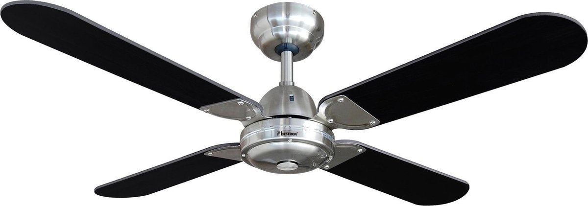  DCF42BR PLAFONDVENTILATOR MET AFSTANDSBEDIENING 102 CM RVS / ZILVER / ZWART 50 WATT