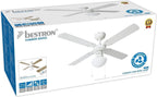 DHB48W PLAFONDVENTILATOR 102 CM WIT / AHORN 50 WATT MET VERLICHTING (E27 FITTING)