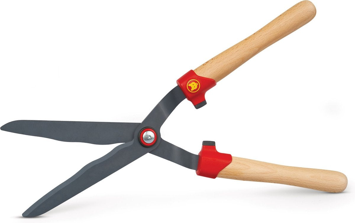 HS-WW HEGGENSCHAAR GEGOLFD BLAD 20 CM MET HOUTEN HANDGREPEN