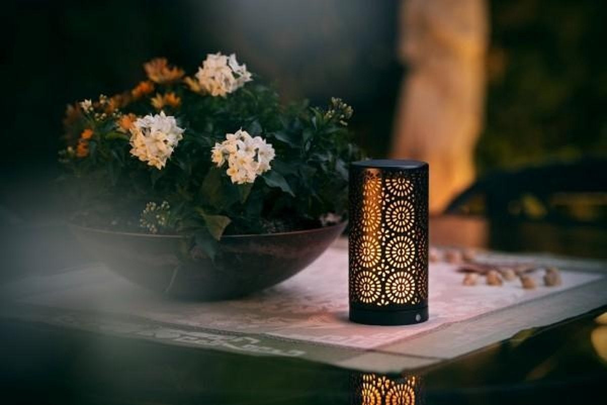 Tafellamp met vuureffect - zeer sfeervol ! - Ø7x13cm - oplaadbaar met USB kabel 