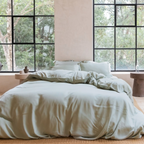COCO & CICI TENCEL SATEEN DEKBEDOVERTREK GRIJSGROEN 240 X 220 CM + 2 KUSSENSLOPEN 60 X 70 CM