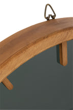 J-LINE WANDKLOK ROND HOUT/GLAS BRUIN/ZWART SMALL - Tuincentrum Lopik