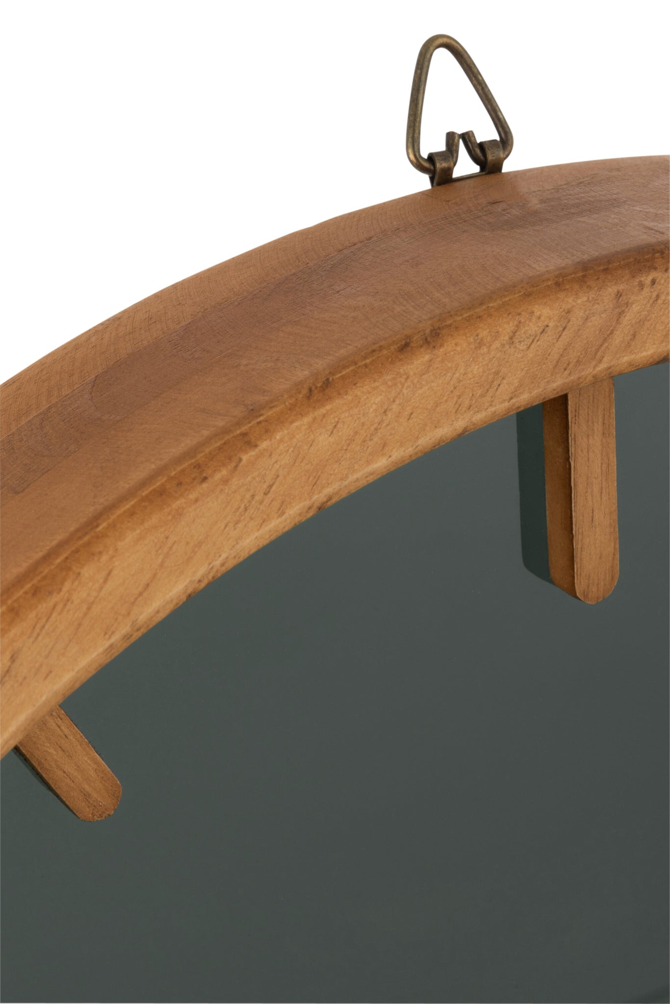 J-LINE WANDKLOK ROND HOUT/GLAS BRUIN/ZWART SMALL - Tuincentrum Lopik