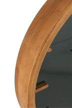 J-LINE WANDKLOK ROND HOUT/GLAS BRUIN/ZWART SMALL - Tuincentrum Lopik