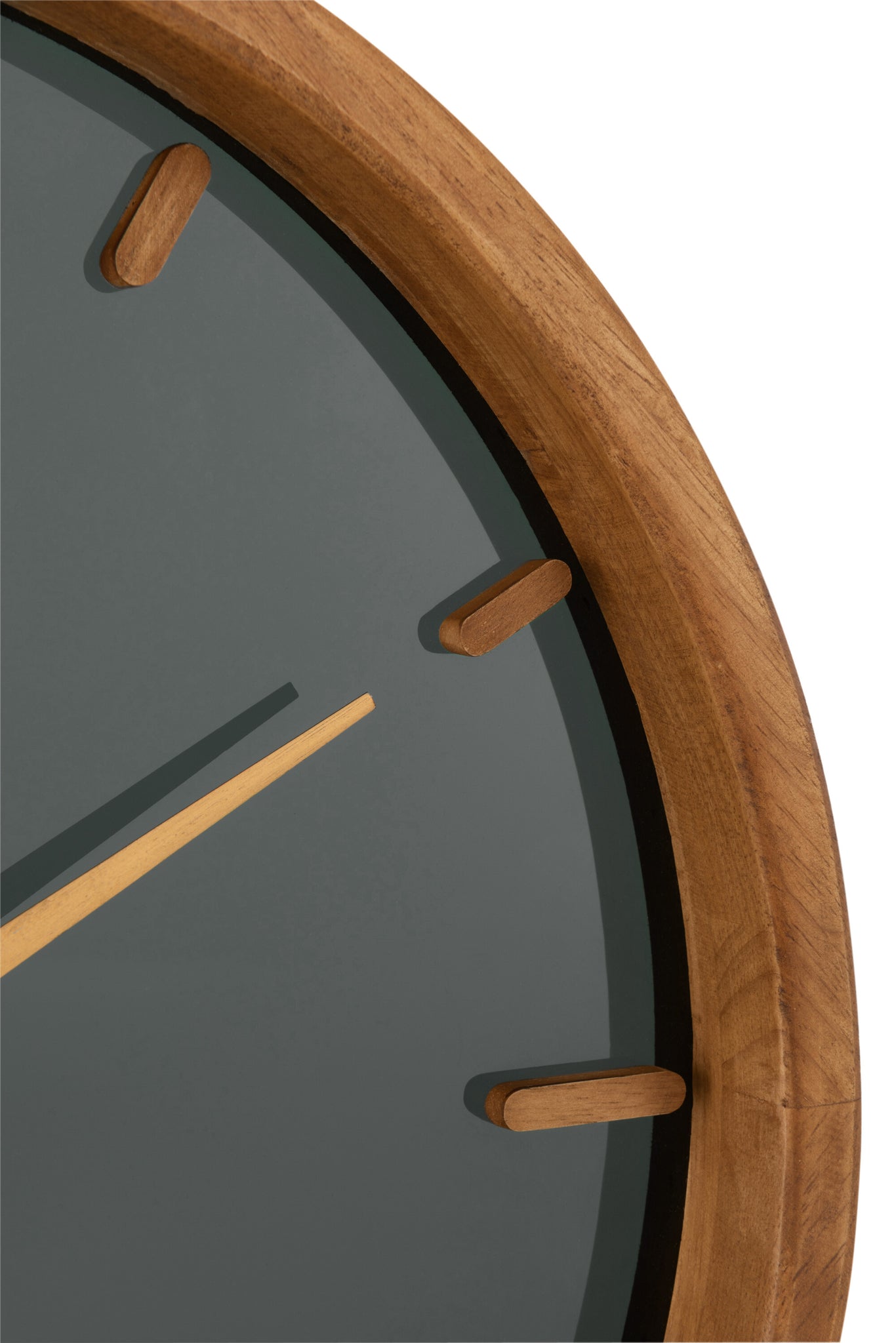 J-LINE WANDKLOK ROND HOUT/GLAS BRUIN/ZWART SMALL - Tuincentrum Lopik