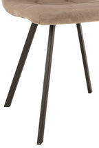 J-LINE STOEL MORGAN TEXTIEL/METAAL BEIGE 47X55X82CM - Tuincentrum Lopik