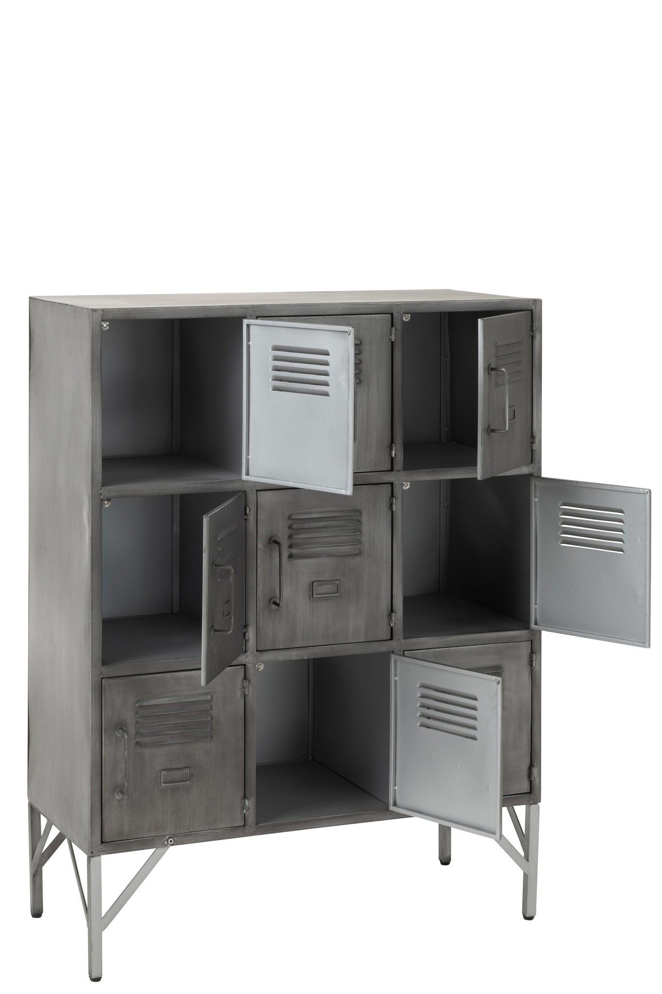 Cupboard 9Doors Metal Silver - Tuincentrum Lopik