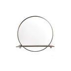 HOUSEVITAMIN RONDE WANDSPIEGEL METAAL/GLAS ZWART MET PLANK Ø40 CM