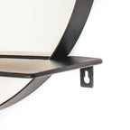 HOUSEVITAMIN RONDE WANDSPIEGEL METAAL/GLAS ZWART MET PLANK Ø40 CM
