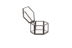 HOUSEVITAMIN ZESHOEKIGE OPBERGDOOS METAAL/GLAS ZWART 6 CM