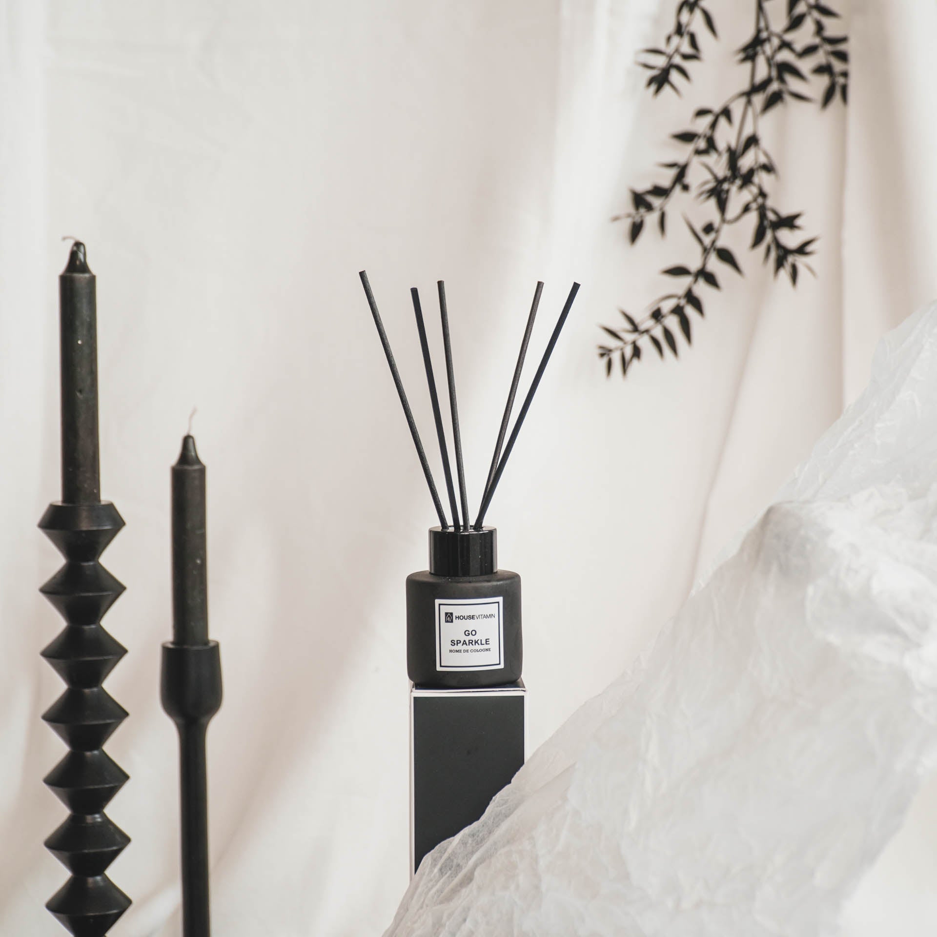 HOUSEVITAMIN REED DIFFUSER GLAS/VEZEL 50ML GO SPARKLE