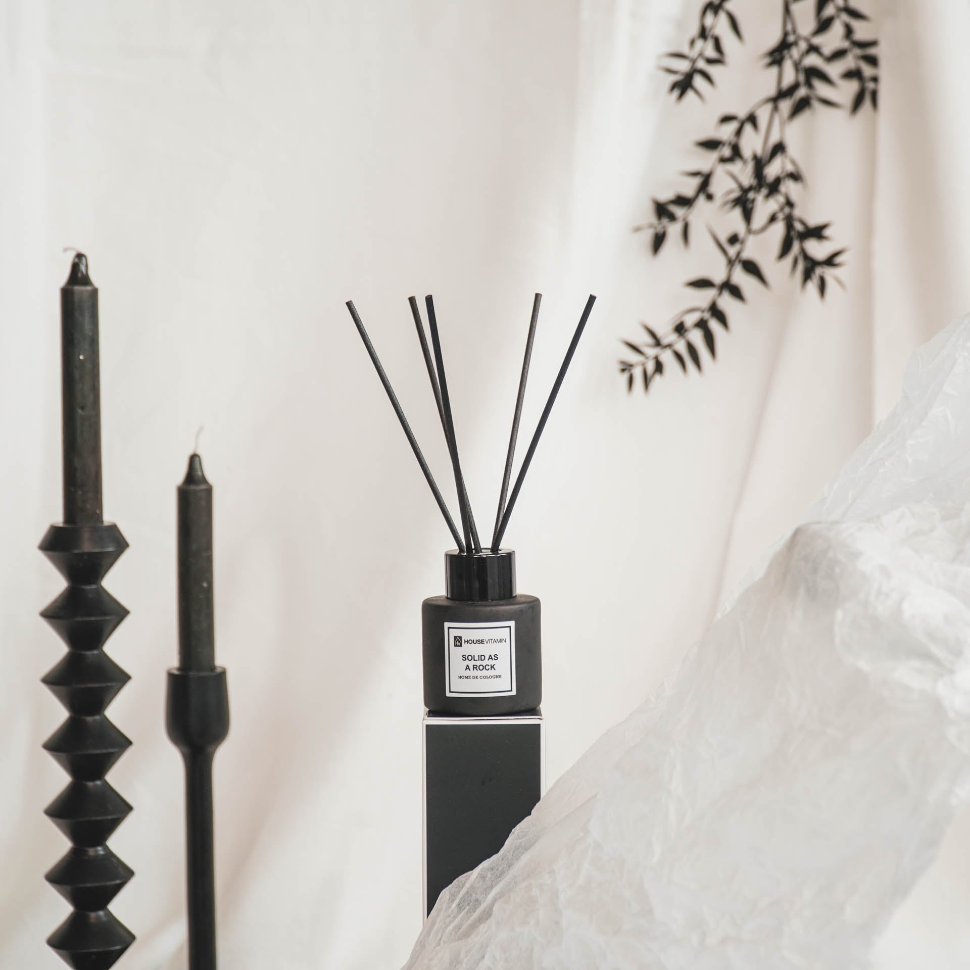 HOUSEVITAMIN REED DIFFUSER GLAS/VEZEL 50ML SOLID AS A ROCK