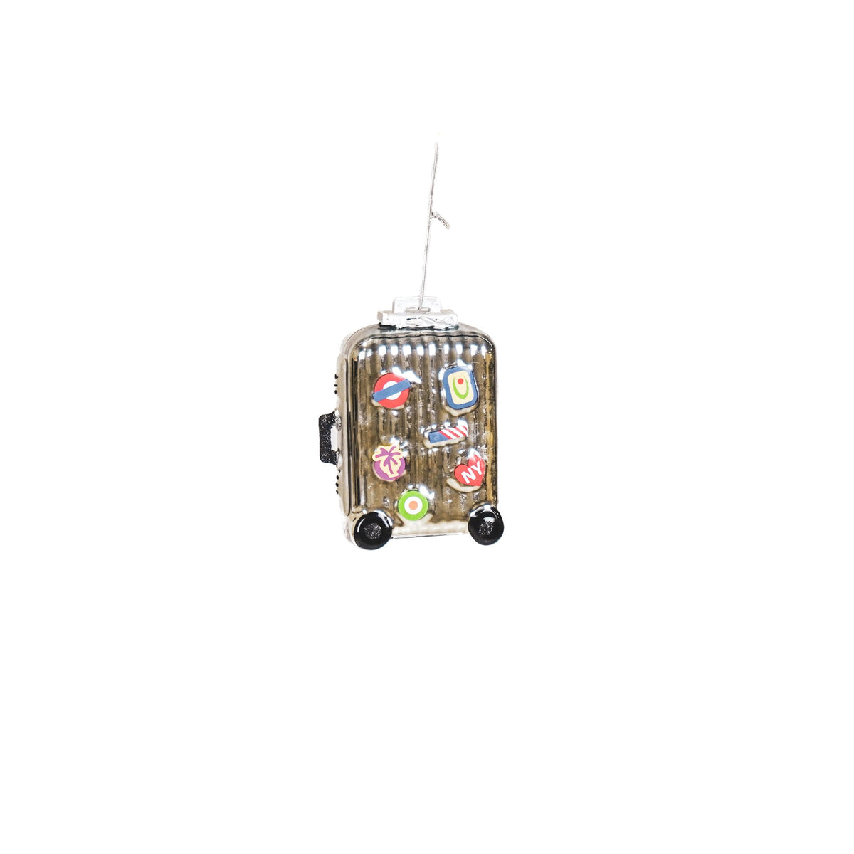 HOUSEVITAMIN SET VAN 2 KERSTHANGERS KOFFER GLAS ZILVER 11,5 CM