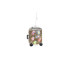 HOUSEVITAMIN SET VAN 2 KERSTHANGERS KOFFER GLAS ZILVER 11,5 CM
